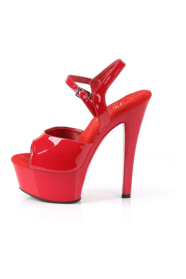 GLEAM-609 Sandal | Red Patent-Sandals-Pleaser-SEXYSHOES.COM