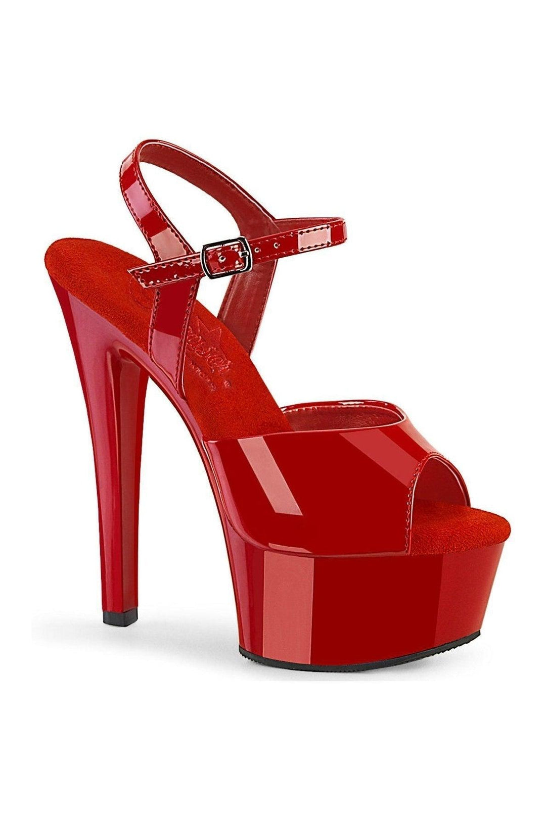 GLEAM-609 Sandal | Red Patent-Sandals-Pleaser-Red-7-Patent-SEXYSHOES.COM