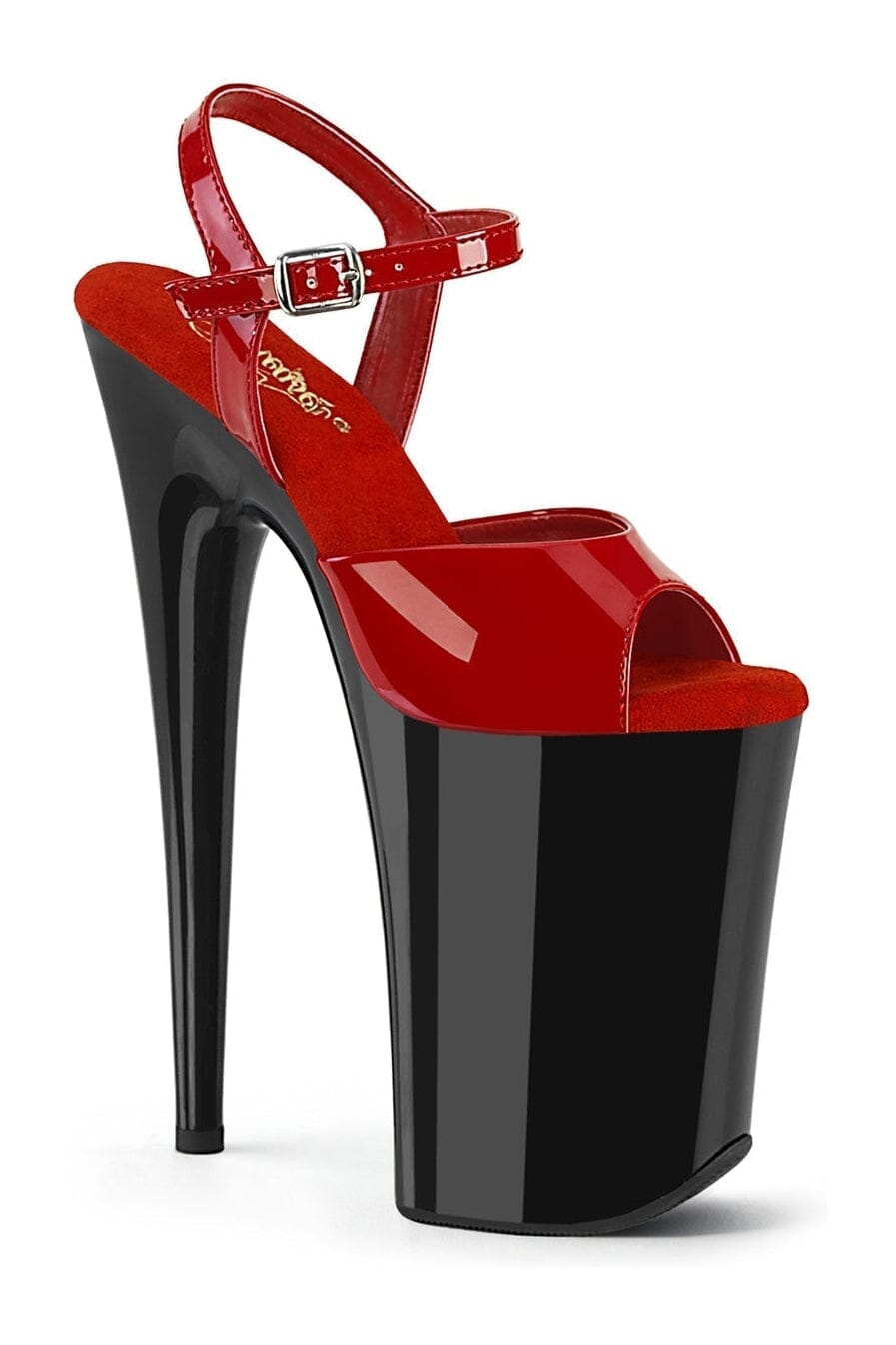 INFINITY-909 Red Patent Sandal-Sandals-Pleaser-Red-5-Patent-SEXYSHOES.COM