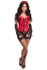 SS-Lavish 4 PC Clear Red Sexy Devil Corset Costume