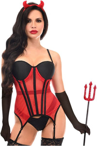 Daisy Corsets Lavish 4 PC Sexy Devilish Diva Lingerie Costume in Red 