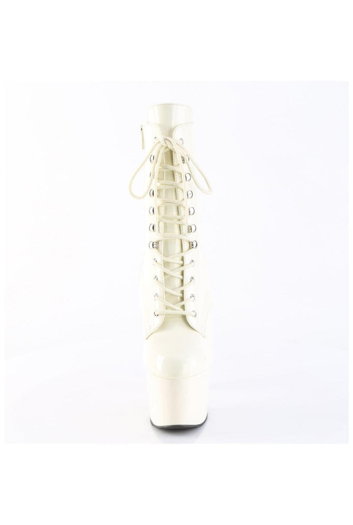 Pleaser  ADORE-1020 Ankle Boot in White Patent