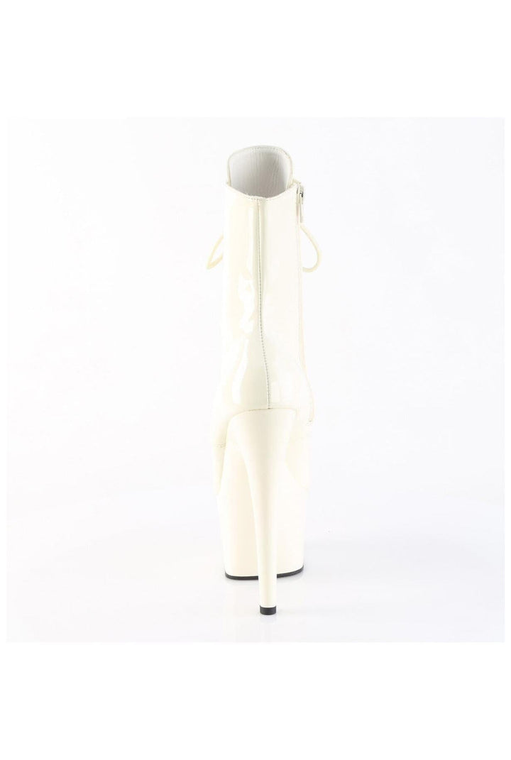 Pleaser  ADORE-1020 Ankle Boot in White Patent