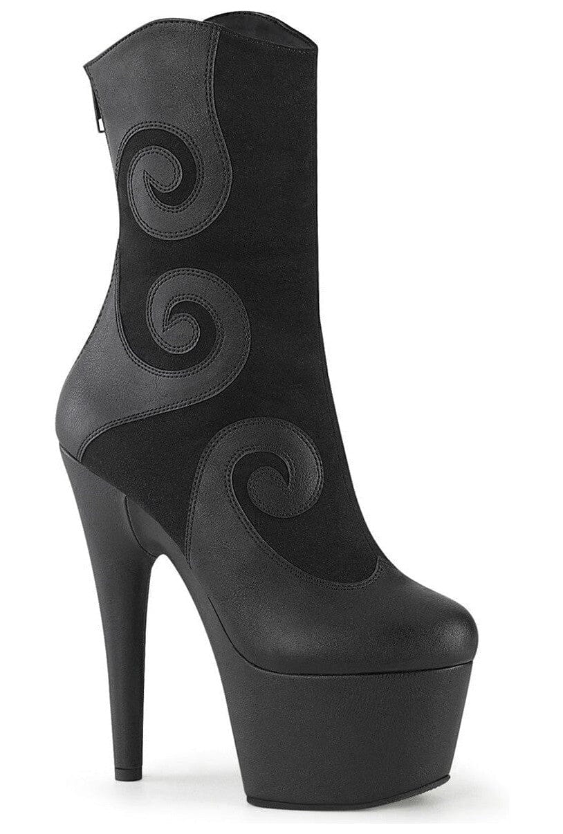 Pleaser Brand SS Pleaser ADORE 1034 Ankle Boot in Black Faux Leather from SexyShoes.com