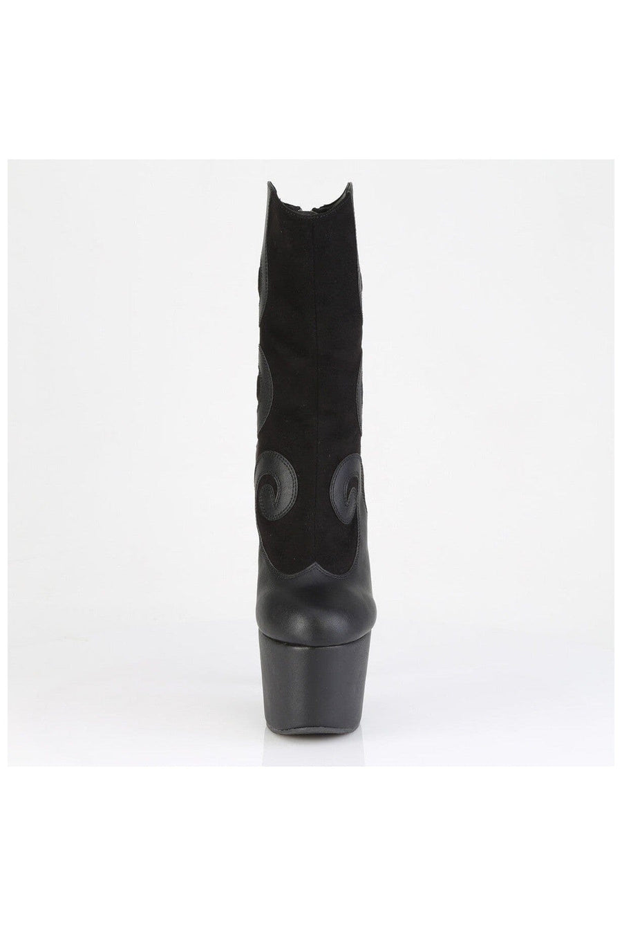 Pleaser  ADORE-1034 Ankle Boot in Black Faux Leather