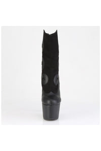 Pleaser  ADORE-1034 Ankle Boot in Black Faux Leather