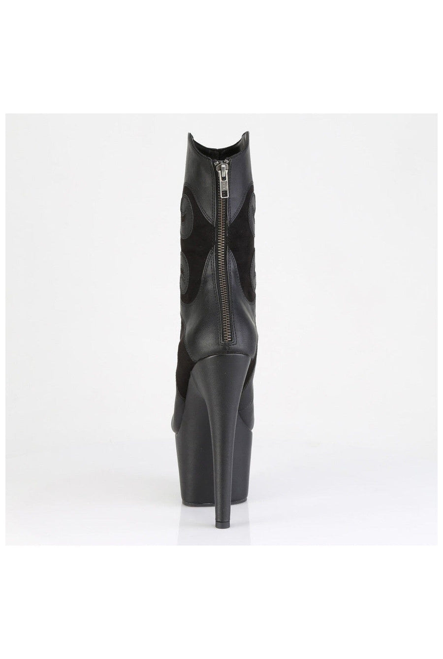 Pleaser  ADORE-1034 Ankle Boot in Black Faux Leather