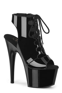 Pleaser Brand SS Pleaser ADORE 700 20 Ankle Boot in Black Patent from SexyShoes.com