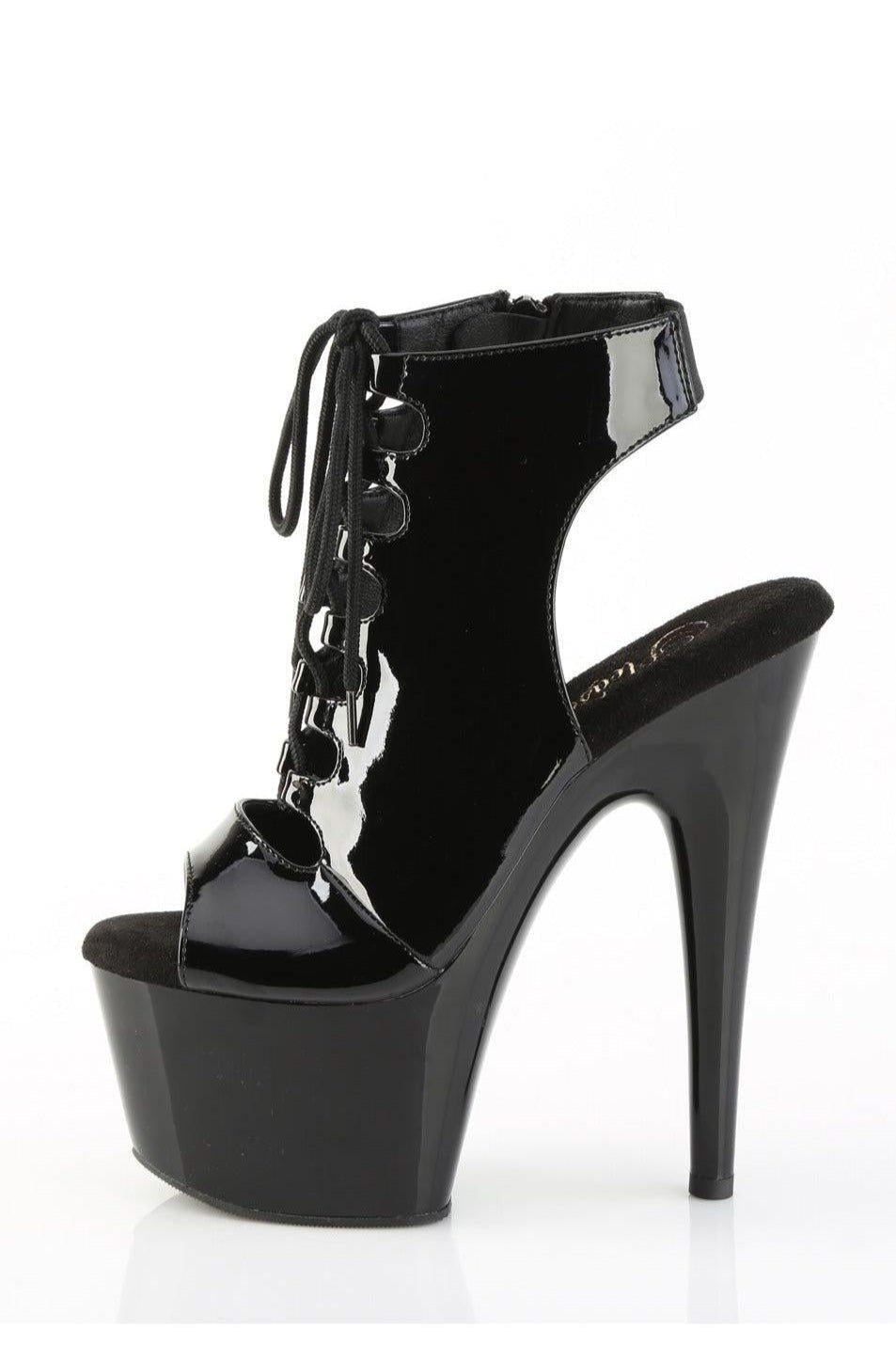 Pleaser  ADORE-700-20 Ankle Boot in Black Patent