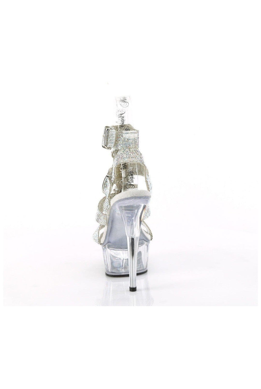 Pleaser  DELIGHT-656RS Sandal in Silver Faux Leather