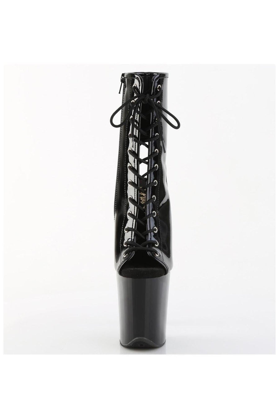 Pleaser  FLAMINGO-1016 Ankle Boot in Black Patent