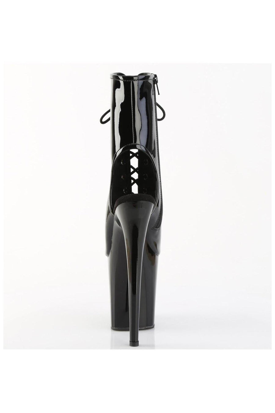 Pleaser  FLAMINGO-1016 Ankle Boot in Black Patent