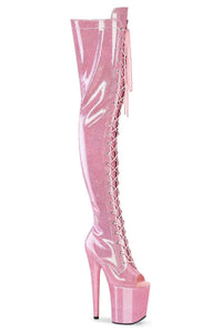 Pleaser  FLAMINGO-3021GP Thigh Boot in Pink Patent from SexyShoes.com