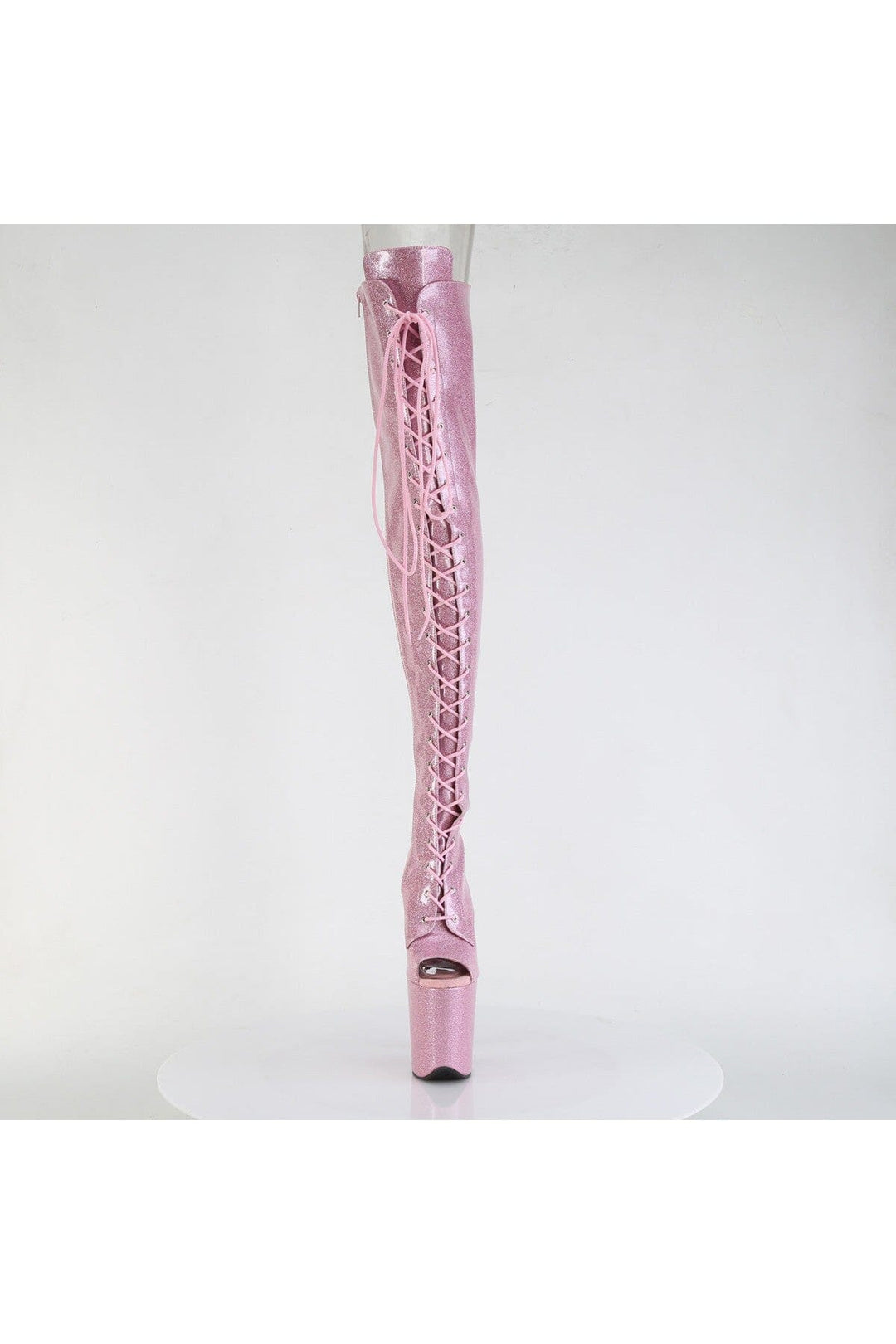 Pleaser  FLAMINGO-3021GP Thigh Boot in Pink Patent