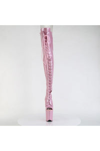 Pleaser  FLAMINGO-3021GP Thigh Boot in Pink Patent