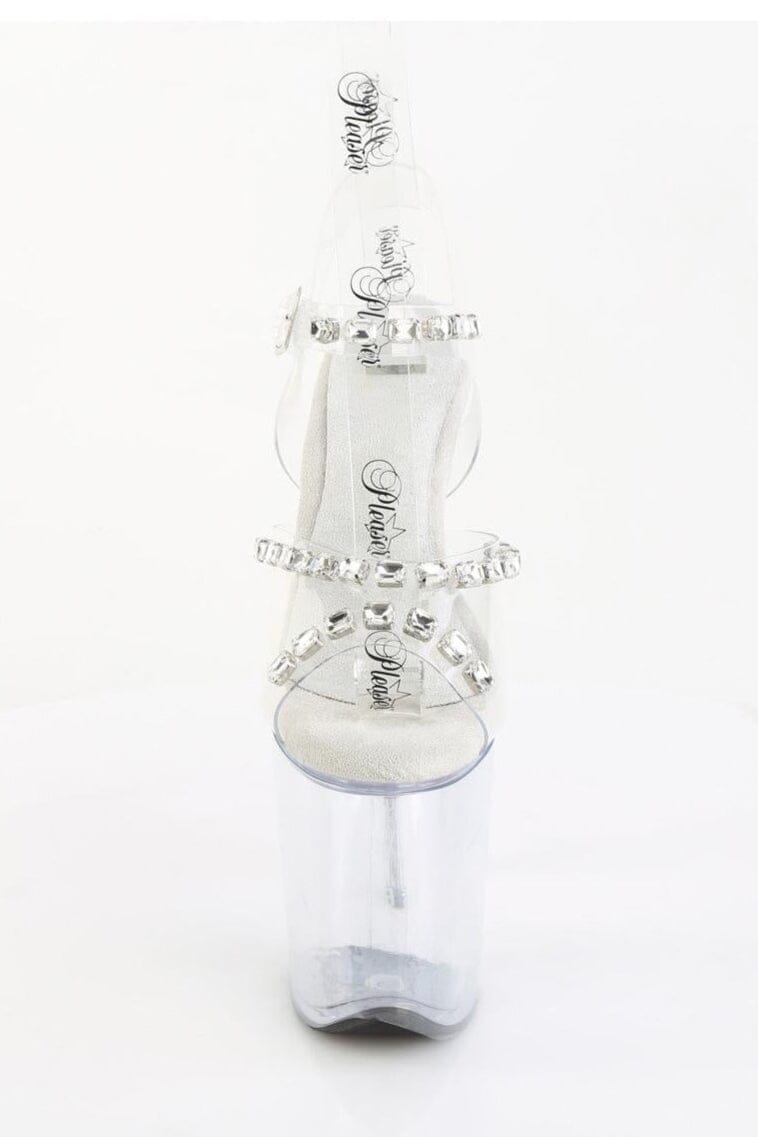 Pleaser  FLAMINGO-808PREM-STN Sandal in Clear TPU Premium