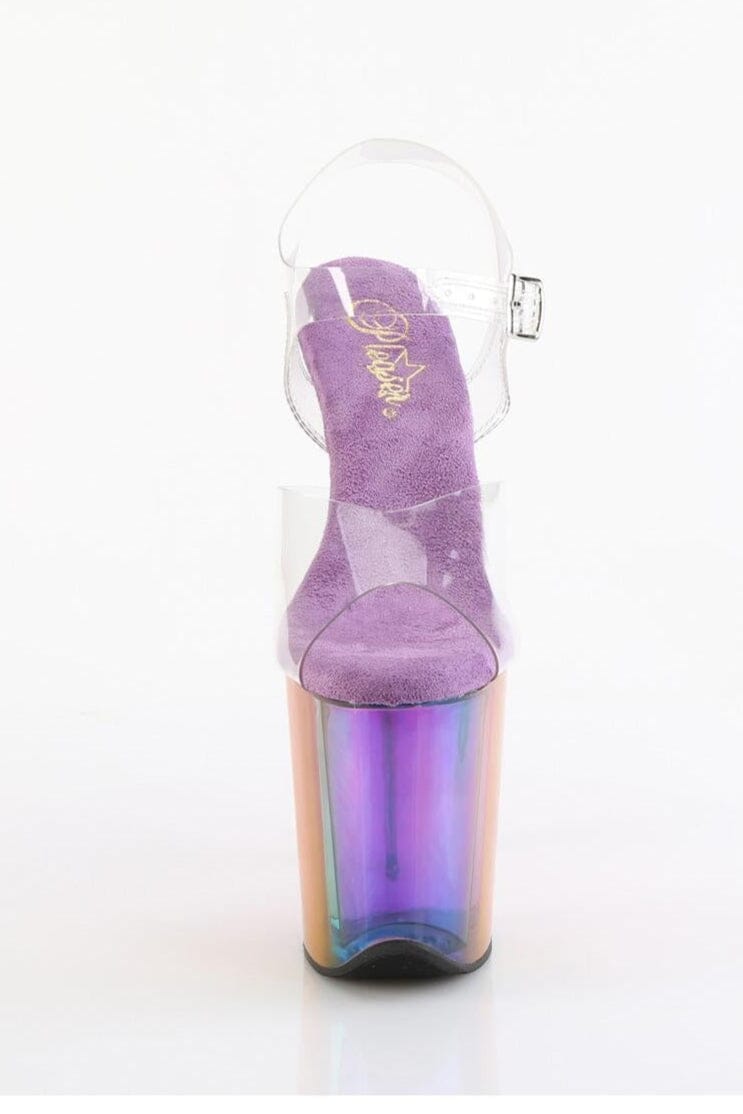 Pleaser  FLAMINGO-808RMT Sandal in Rainbow Vinyl