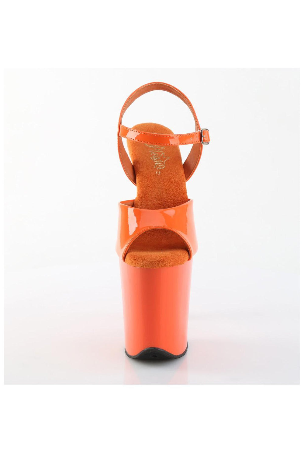 Pleaser  FLAMINGO-809 Sandal in Orange Patent