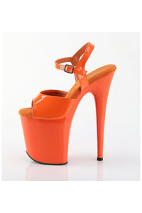 Pleaser  FLAMINGO-809 Sandal in Orange Patent