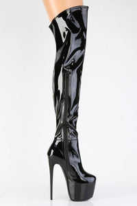 Pleaser  JUBILANT-3006 Thigh Boot in Black Stretch Patent