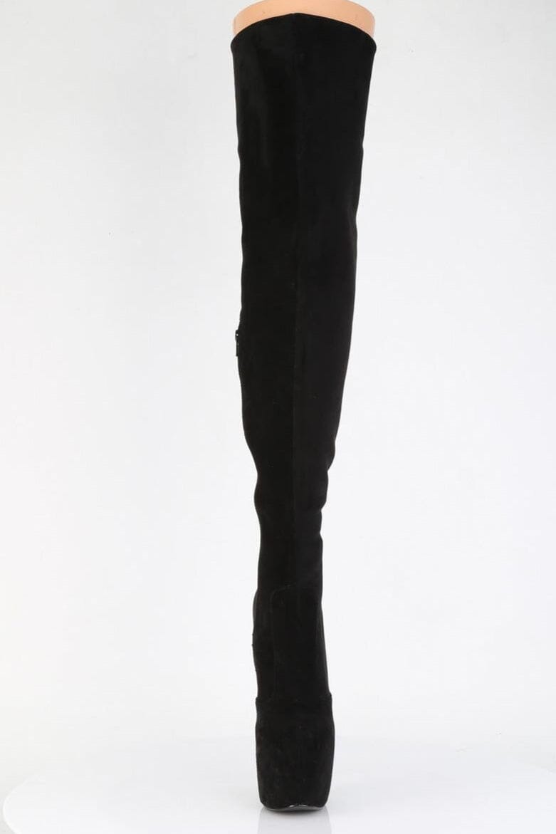 Pleaser  JUBILANT-3007FS Thigh Boot in Black Faux Suede