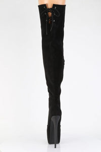 Pleaser  JUBILANT-3007FS Thigh Boot in Black Faux Suede