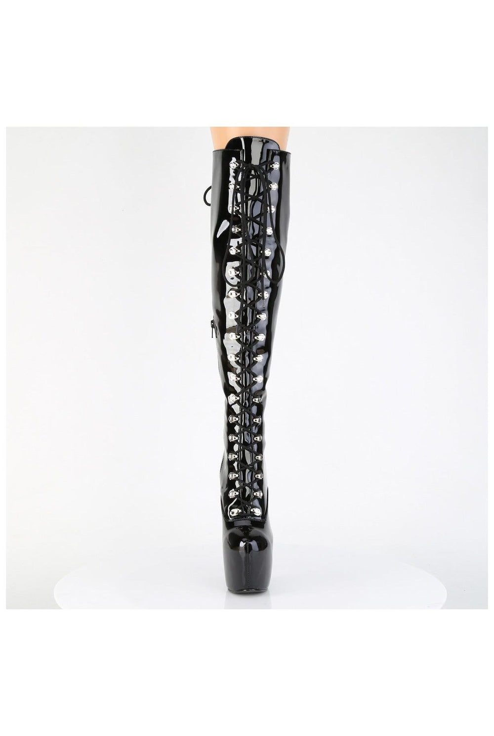 Pleaser  JUBILANT-3012 Thigh Boot in Black Patent
