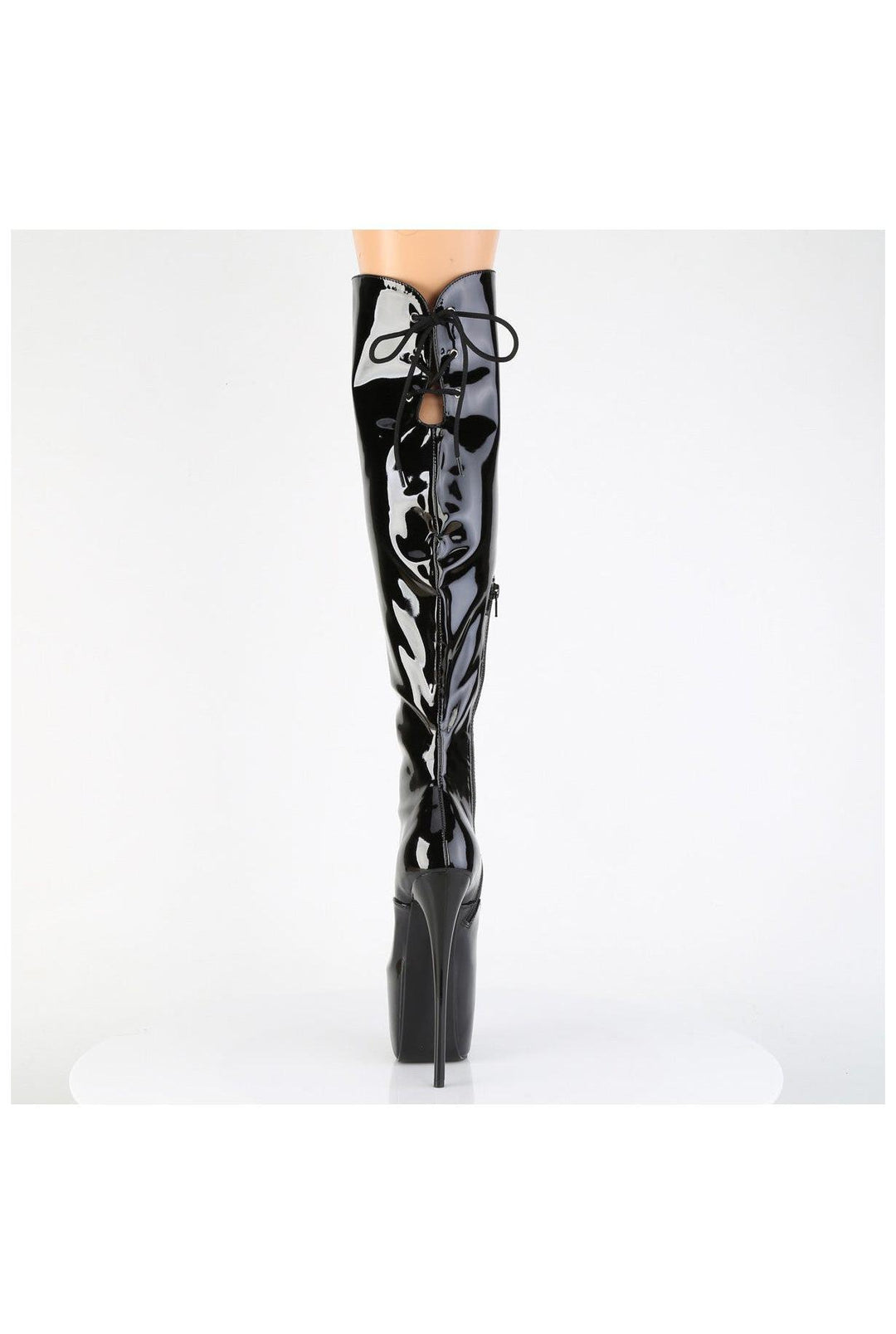Pleaser  JUBILANT-3012 Thigh Boot in Black Patent