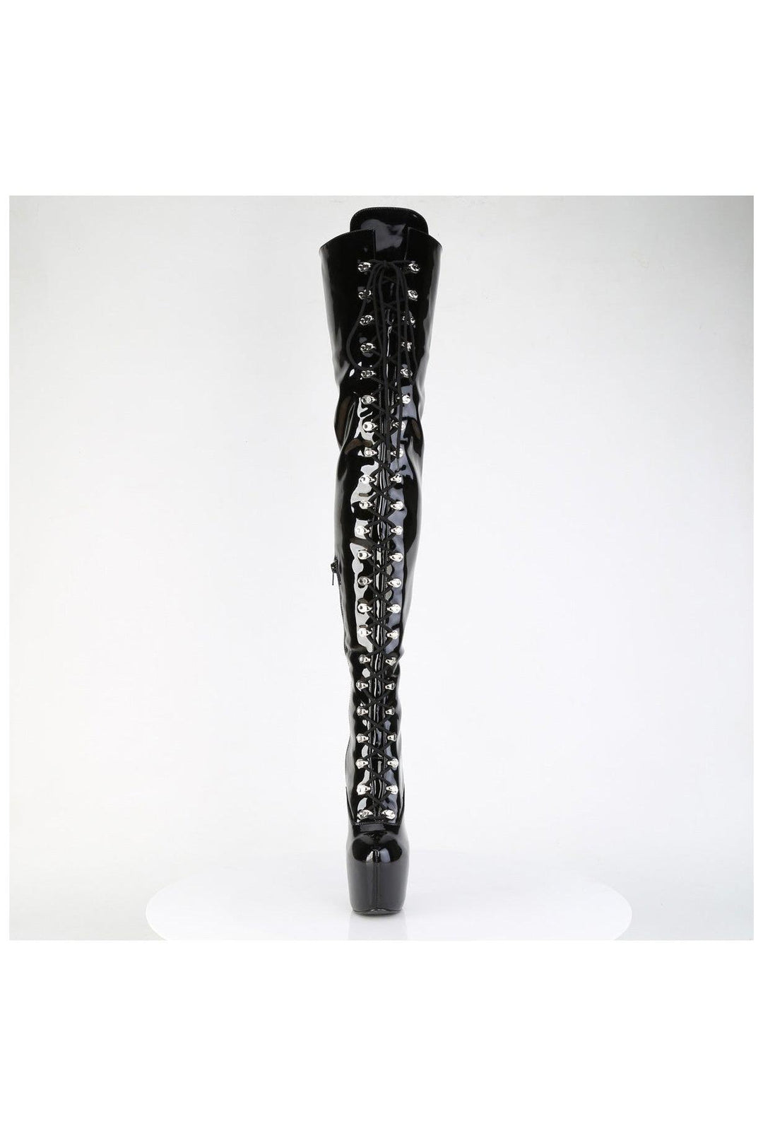 Pleaser  JUBILANT-4012 Thigh Boot in Black Patent