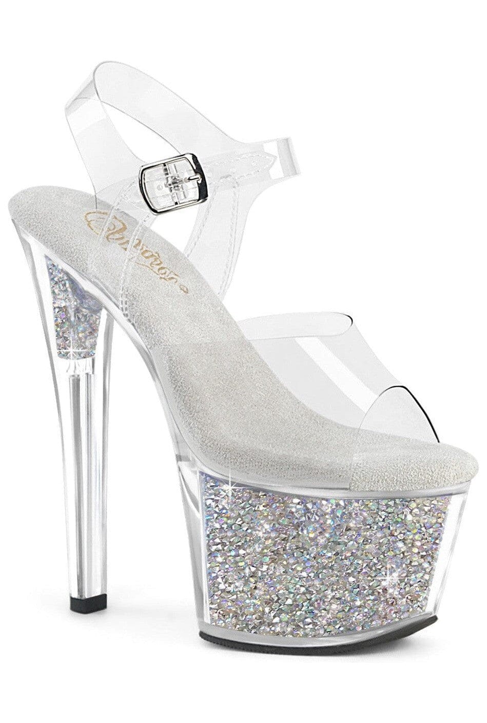 Pleaser Brand SS Pleaser SKY 308RSI Sandal in Clear Vinyl from SexyShoes.com