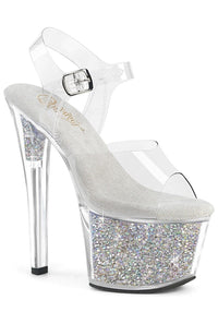 Pleaser Brand SS Pleaser SKY 308RSI Sandal in Clear Vinyl from SexyShoes.com