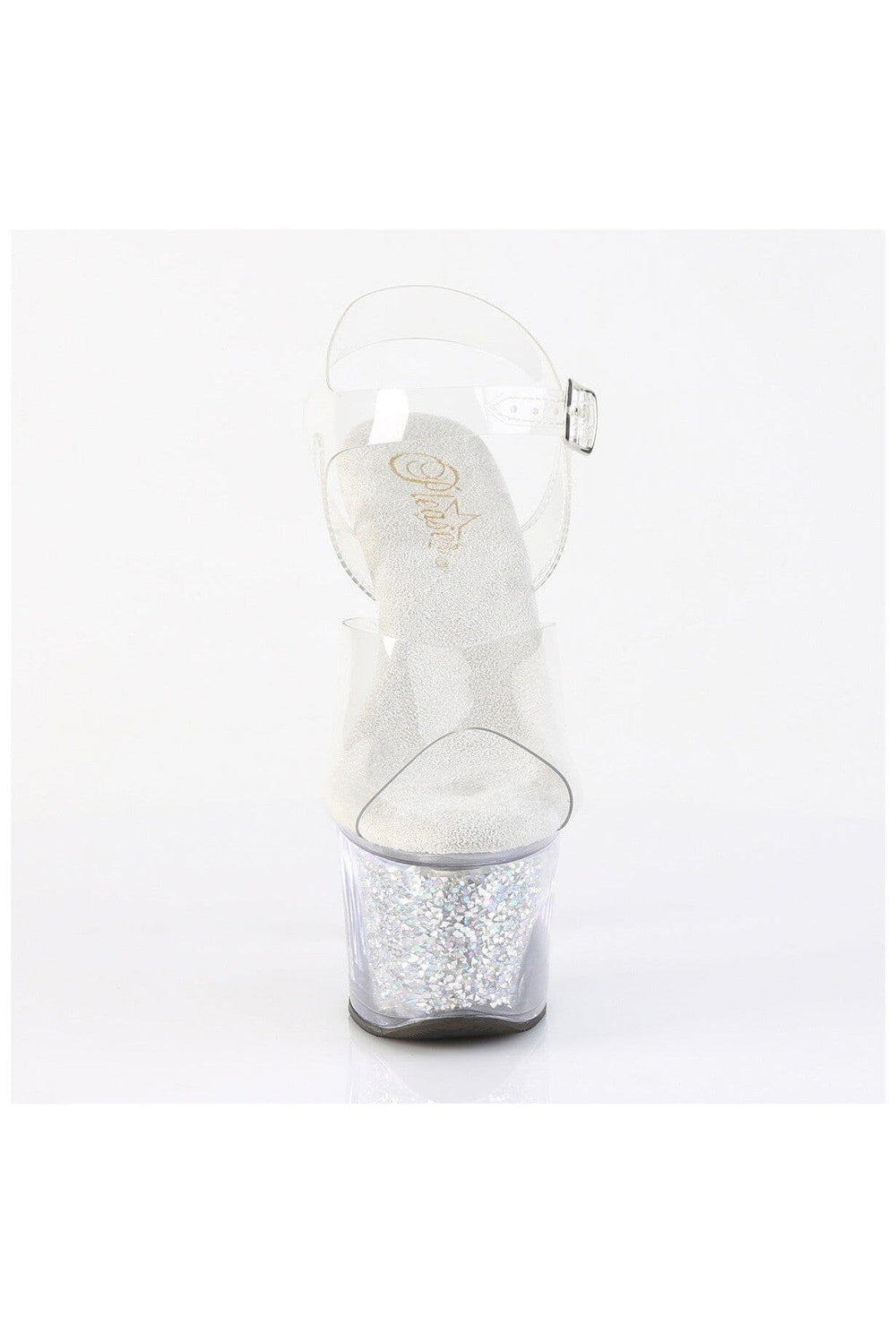 Pleaser  SKY-308RSI Sandal in Clear Vinyl