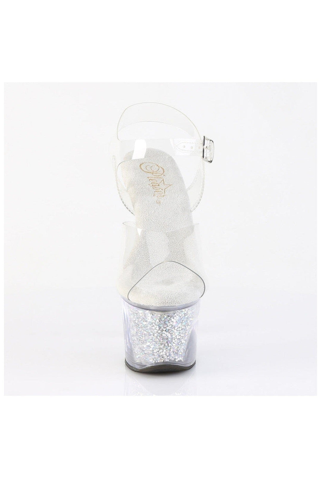 Pleaser  SKY-308RSI Sandal in Clear Vinyl