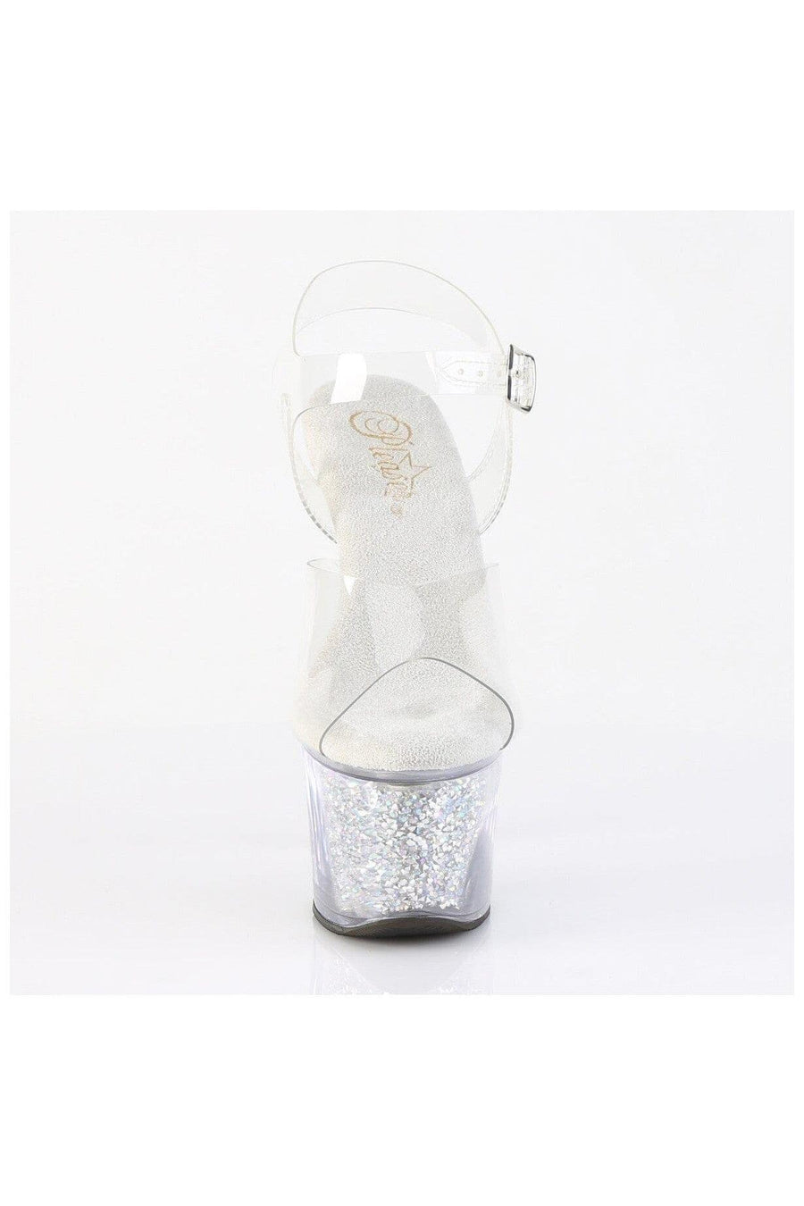 Pleaser  SKY-308RSI Sandal in Clear Vinyl