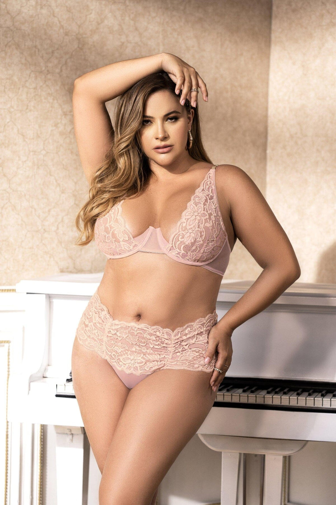 Plus Size Convertible Babydoll and 3 Piece Set-Babydolls-Mapale-SEXYSHOES.COM