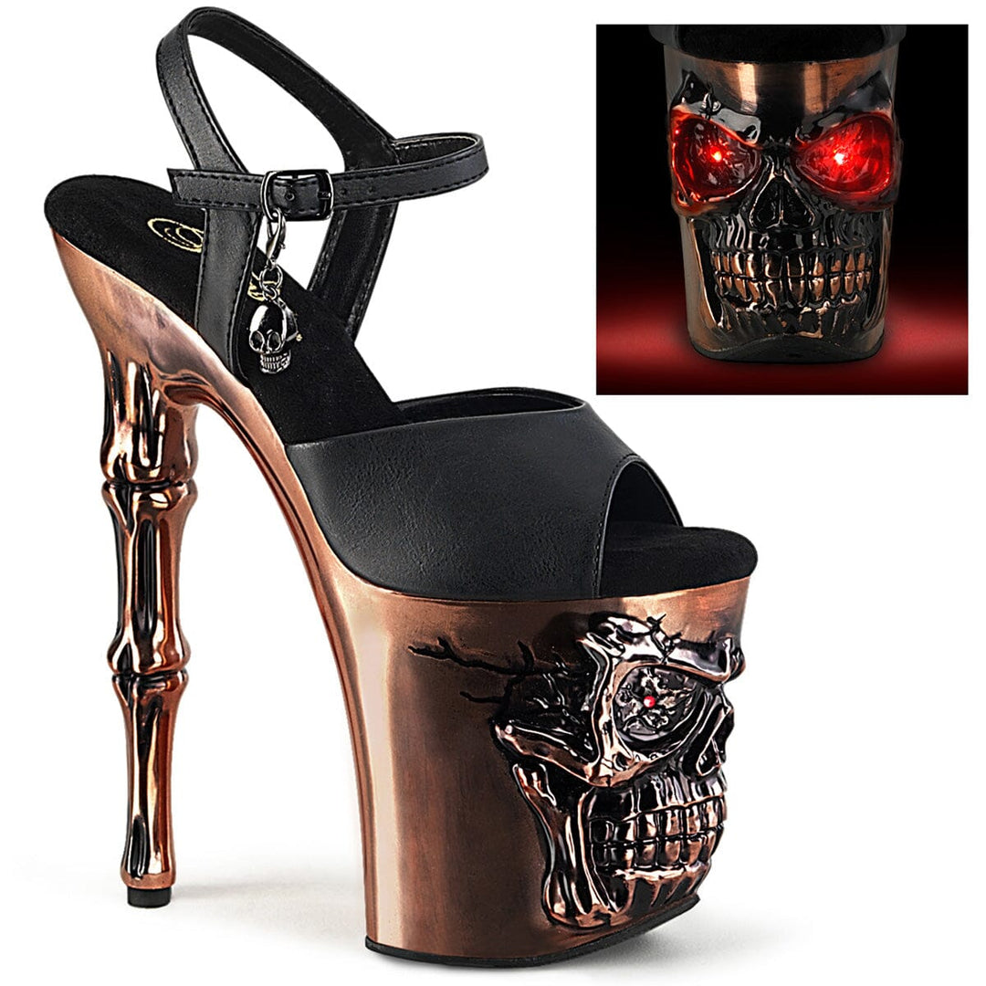 Pleaser Brand SS RAPTURE 809 LT Sandal in Black Faux Leather from SexyShoes.com