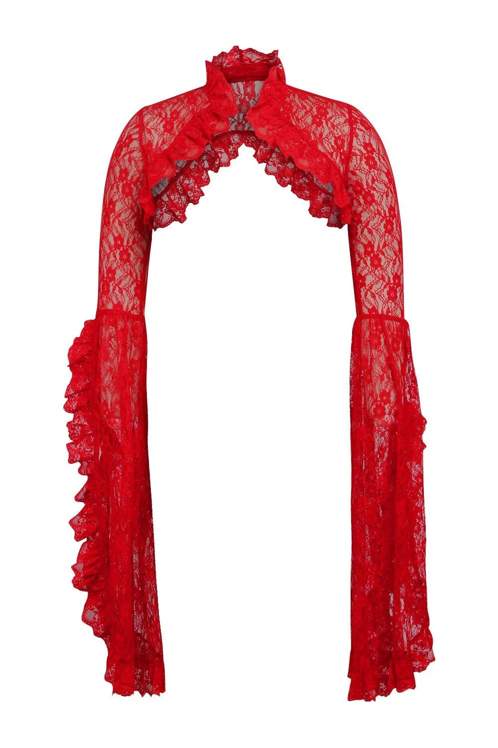 SS-Red Lace Shrug Bolero Jacket