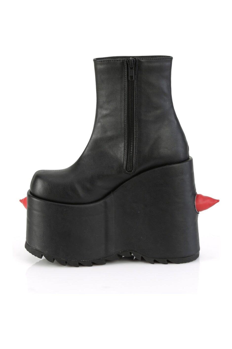 SLAY-77 Black Vegan Leather Ankle Boot-Ankle Boots-Demonia-SEXYSHOES.COM