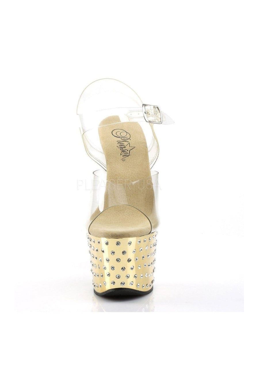 Pleaser Brand SS STARDUST 708 Platform Sandal in Clear Vinyl
