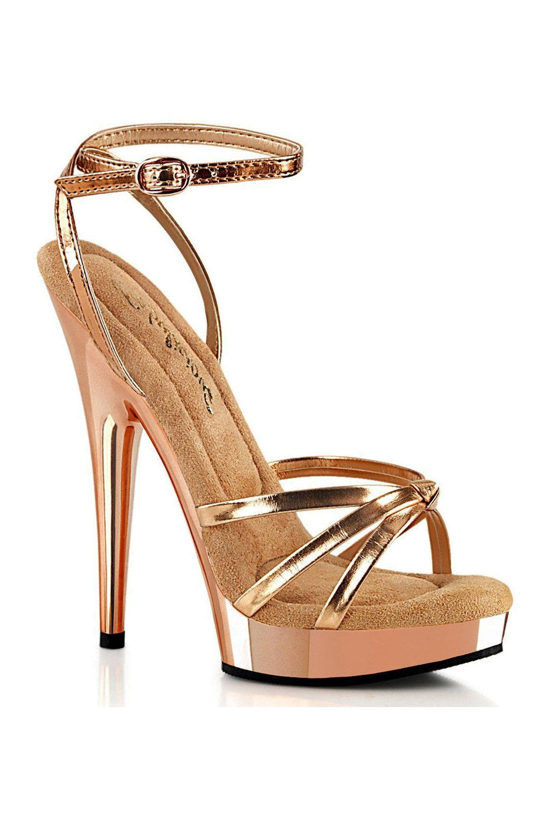 SULTRY-638 Sandal | Rose Gold Faux Leather-Sandals-Fabulicious-Rose Gold-6-Faux Leather-SEXYSHOES.COM