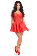 SS-Top Drawer Steel Boned Red Brocade & Taffeta Corset Dress