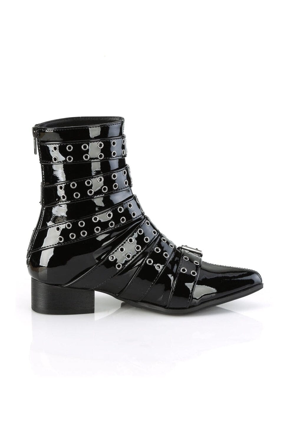 WARLOCK-70 Black Patent Knee Boot-Knee Boots-Demonia-SEXYSHOES.COM