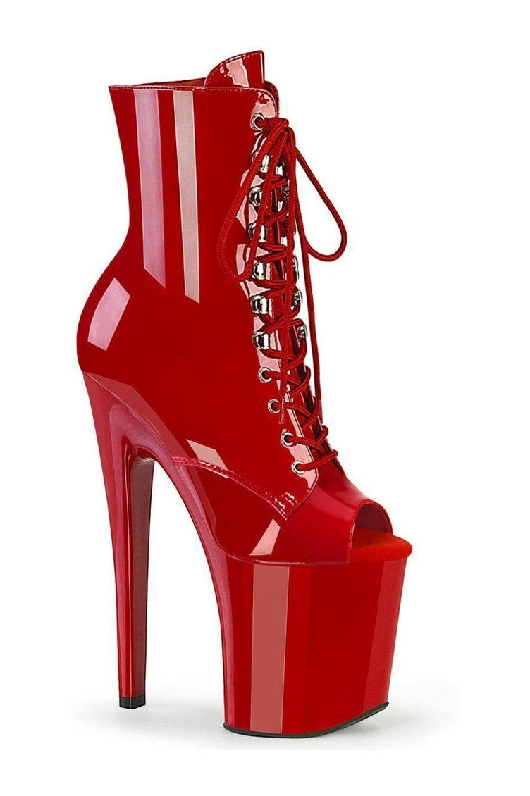 XTREME-1021 Ankle Boot | Red Patent-Ankle Boots-Pleaser-Red-8-Patent-SEXYSHOES.COM