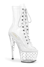 STARDUST-1021C-7 Clear Vinyl Ankle Boot