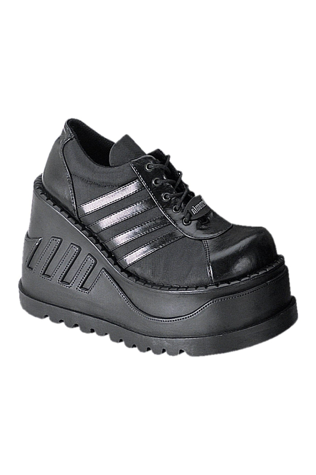 STOMP-08 Black Vegan Leather Cyber Shoe