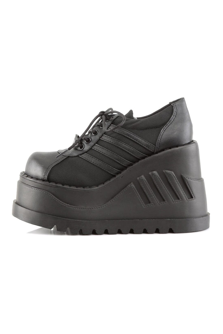 STOMP-08 Black Vegan Leather Cyber Shoe-Cyber Shoes-SEXYSHOES.COM