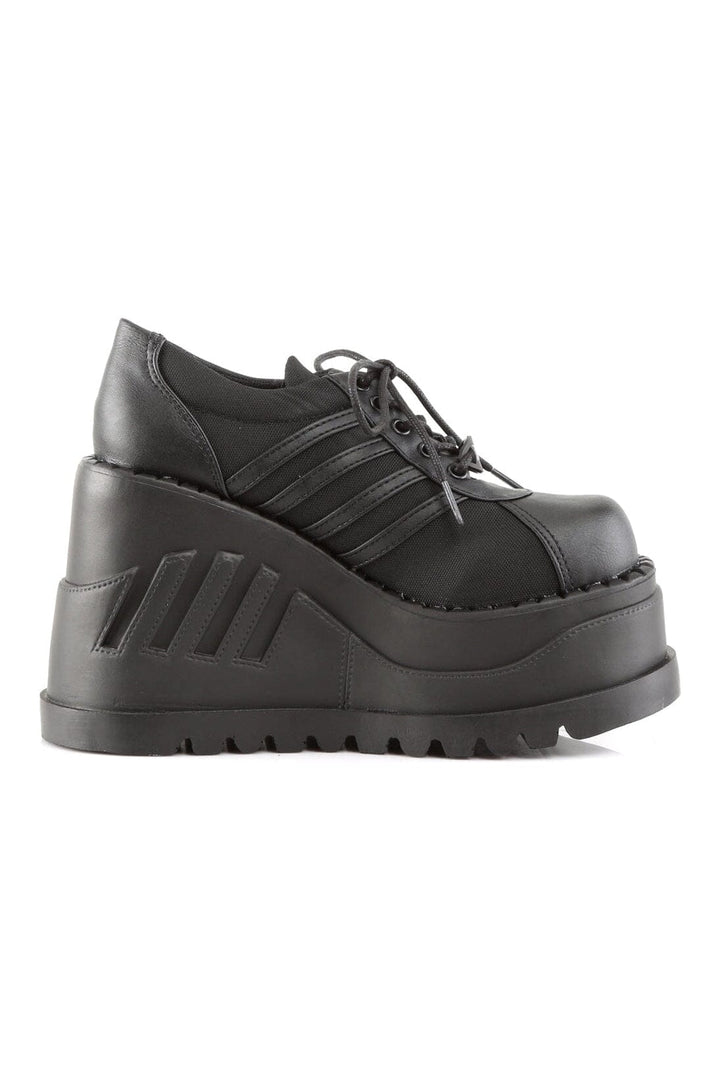 STOMP-08 Black Vegan Leather Cyber Shoe