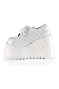 STOMP-08 White Vegan Leather Cyber Shoe-Cyber Shoes-SEXYSHOES.COM