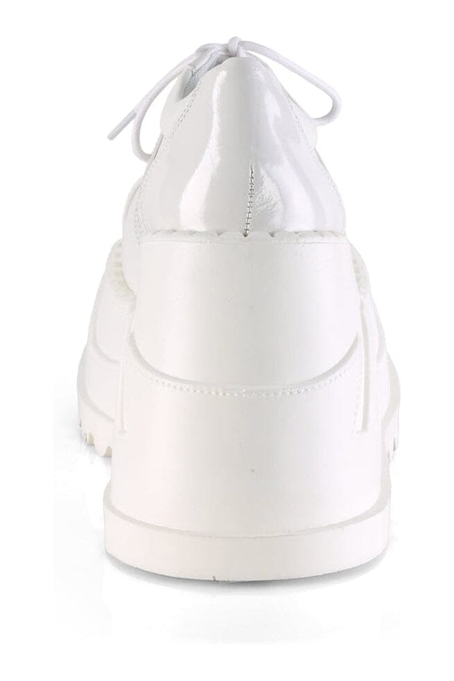 STOMP-08 White Vegan Leather Cyber Shoe