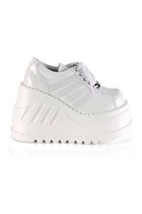 STOMP-08 White Vegan Leather Cyber Shoe-Cyber Shoes-SEXYSHOES.COM